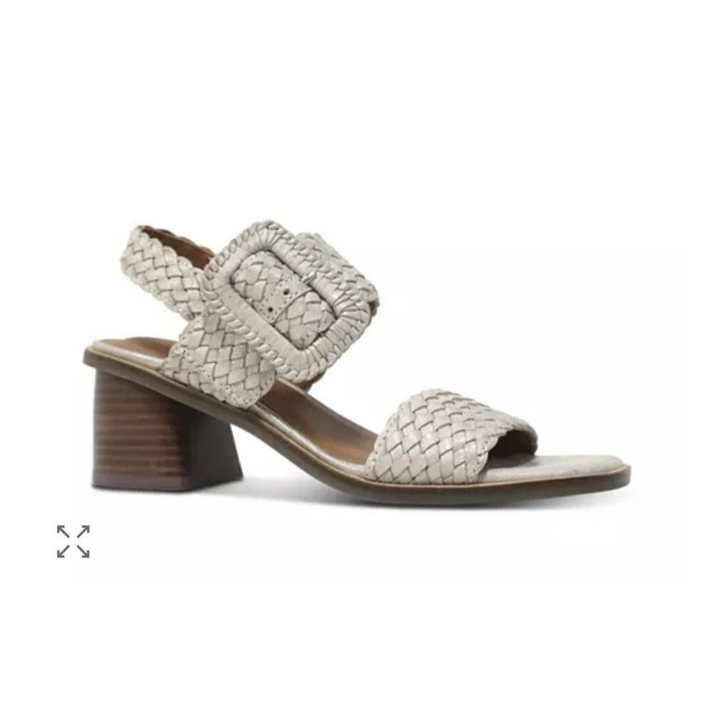 GENTLE SOULS Madylyn Woven Leather Heel Sandal Size 9.5 Leather Block Heel